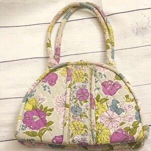 Vera Bradley Floral Watercolor Kiss Lock Quilted Shoulder Bag VTG **AS-IS WEAR**